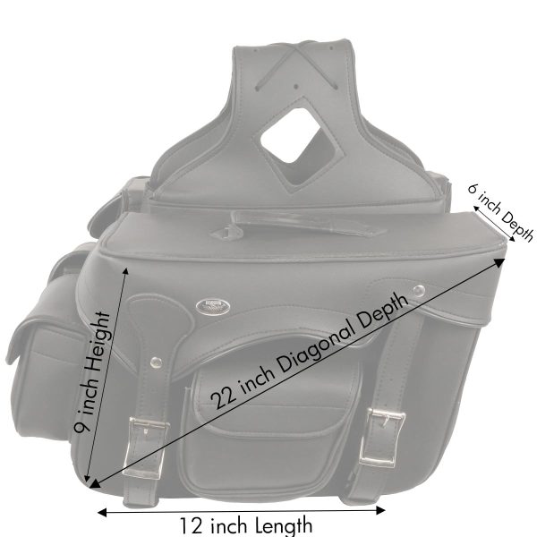 Milwaukee Leather SH66602 Zip-Off Double Pocket PVC Throw Over Motorcycle Saddlebags For Sale - Image 5
