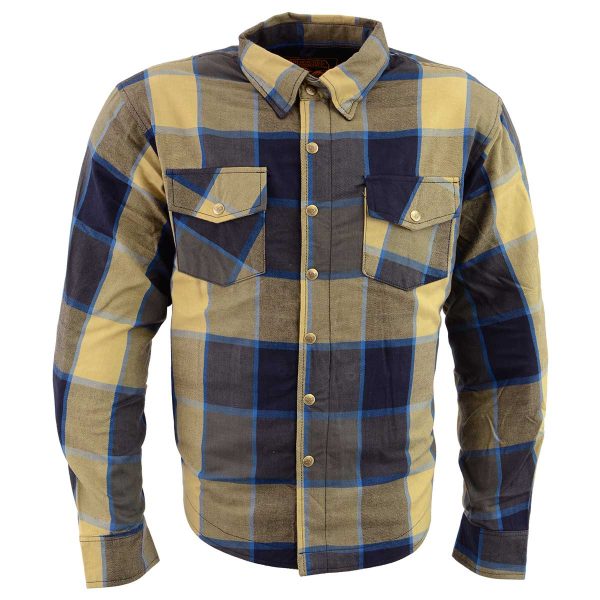 Milwaukee Leather MPM1639 Men s Plaid Flannel Biker Shirt with CE Approved Armor - Reinforced w  Aramid Fibers Online Hot Sale