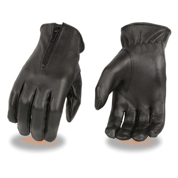 Milwaukee Leather SH722 Women s Black Unlined Leather Lightweight Motorcycle Hand Gloves W  Wrist Zipper Closure Supply