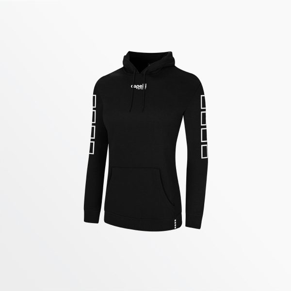 WOMEN S FLEECE PULLOVER HOODIE WITH LOGO AND 4 CUBE SLEEVES Discount