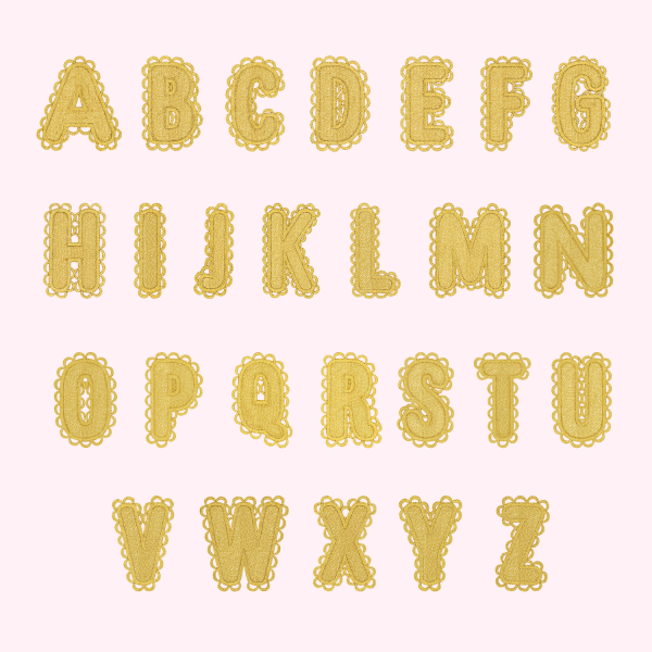 Gold Scalloped Letter Patch For Cheap